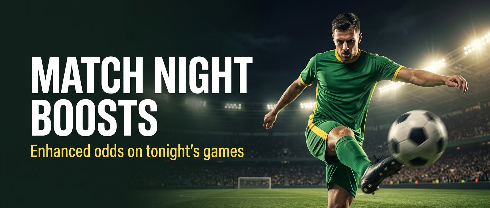 Example promo banner made with AI: Match night boosts