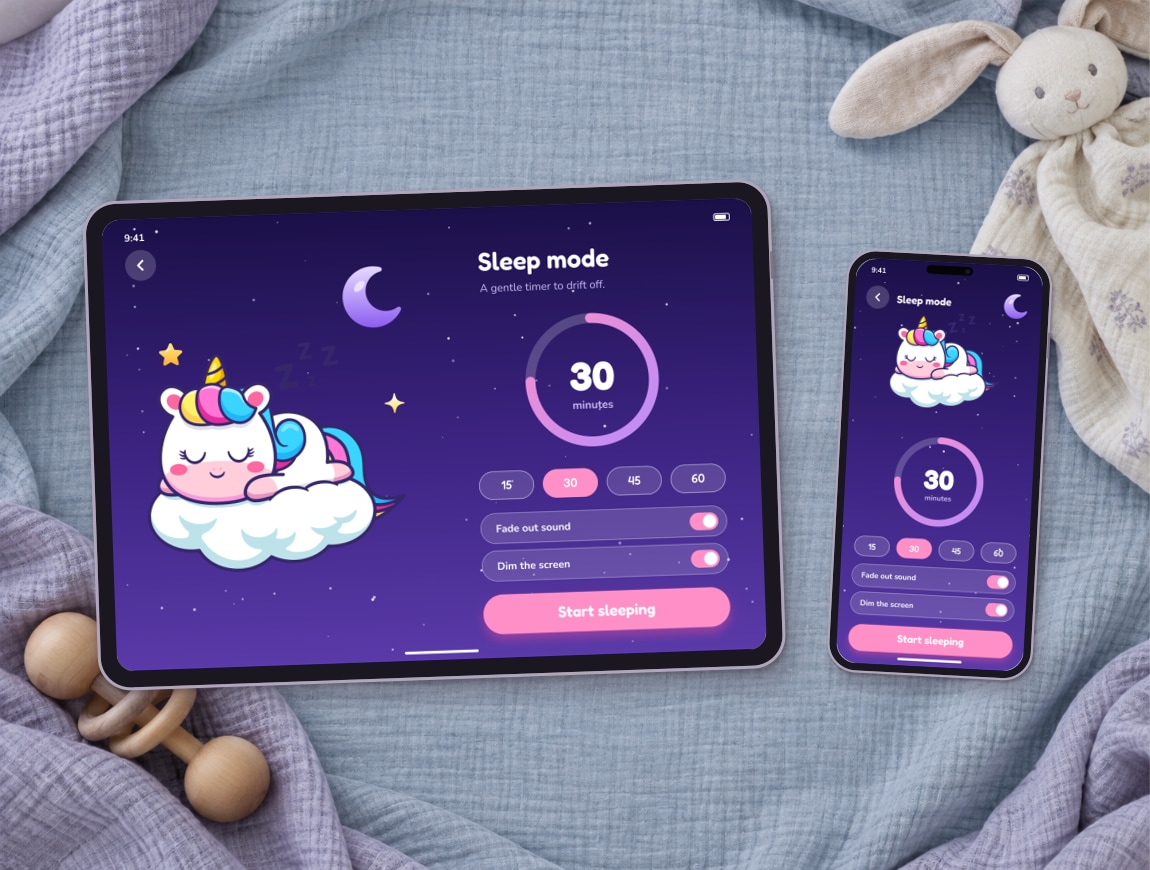 BabyCorn — 08 · Sleep mode · mobile and tablet
