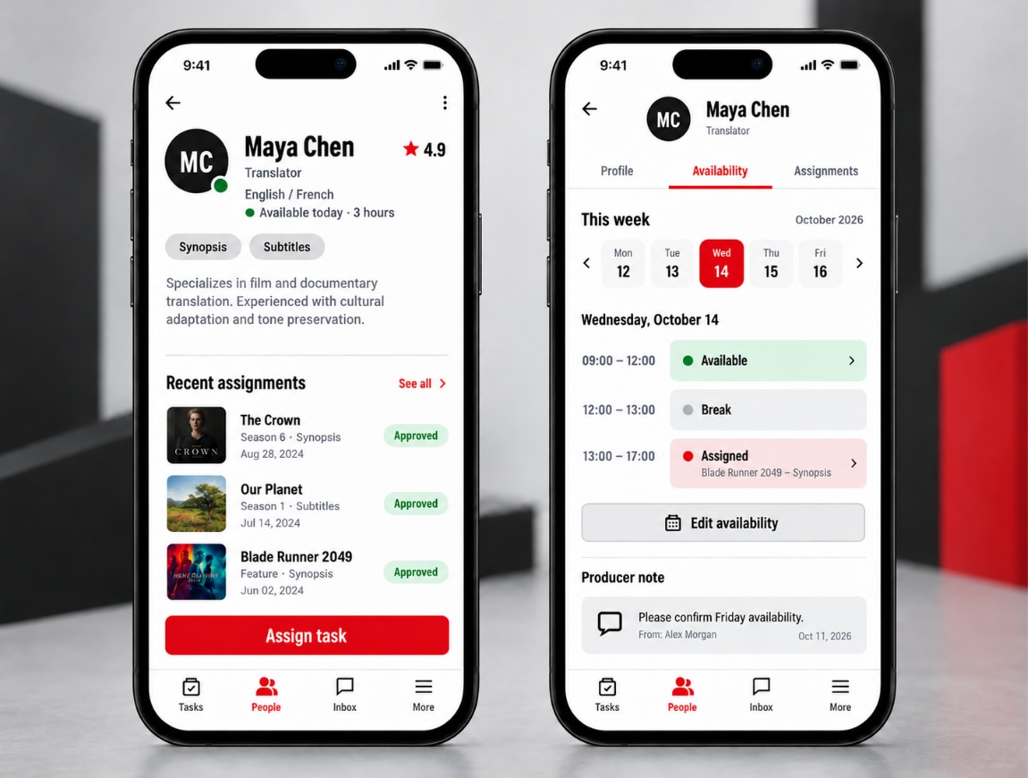 Netflix Creators — 05 · Profile & Availability