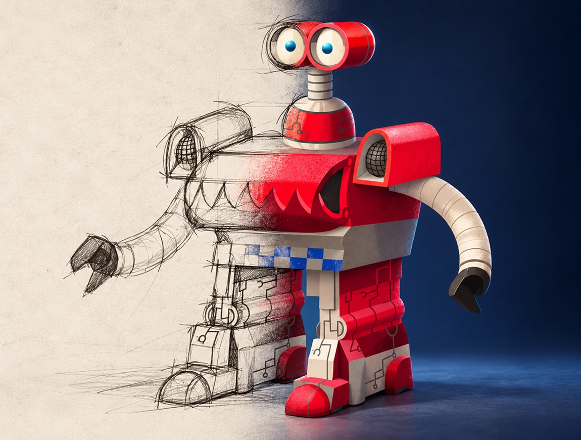 Reciklotroni — REFRESH 12 · Metalosaurus / sketch to illustration