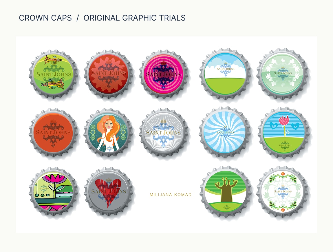Saint John’s — 28 · Crown cap artwork — original variants