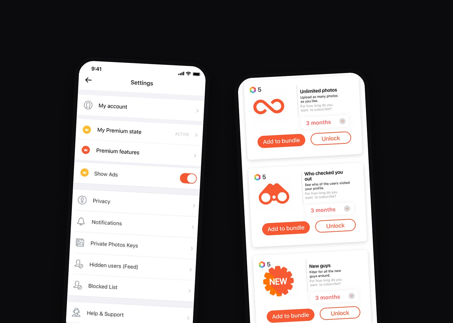 Hornet Premium features screens, pair 5