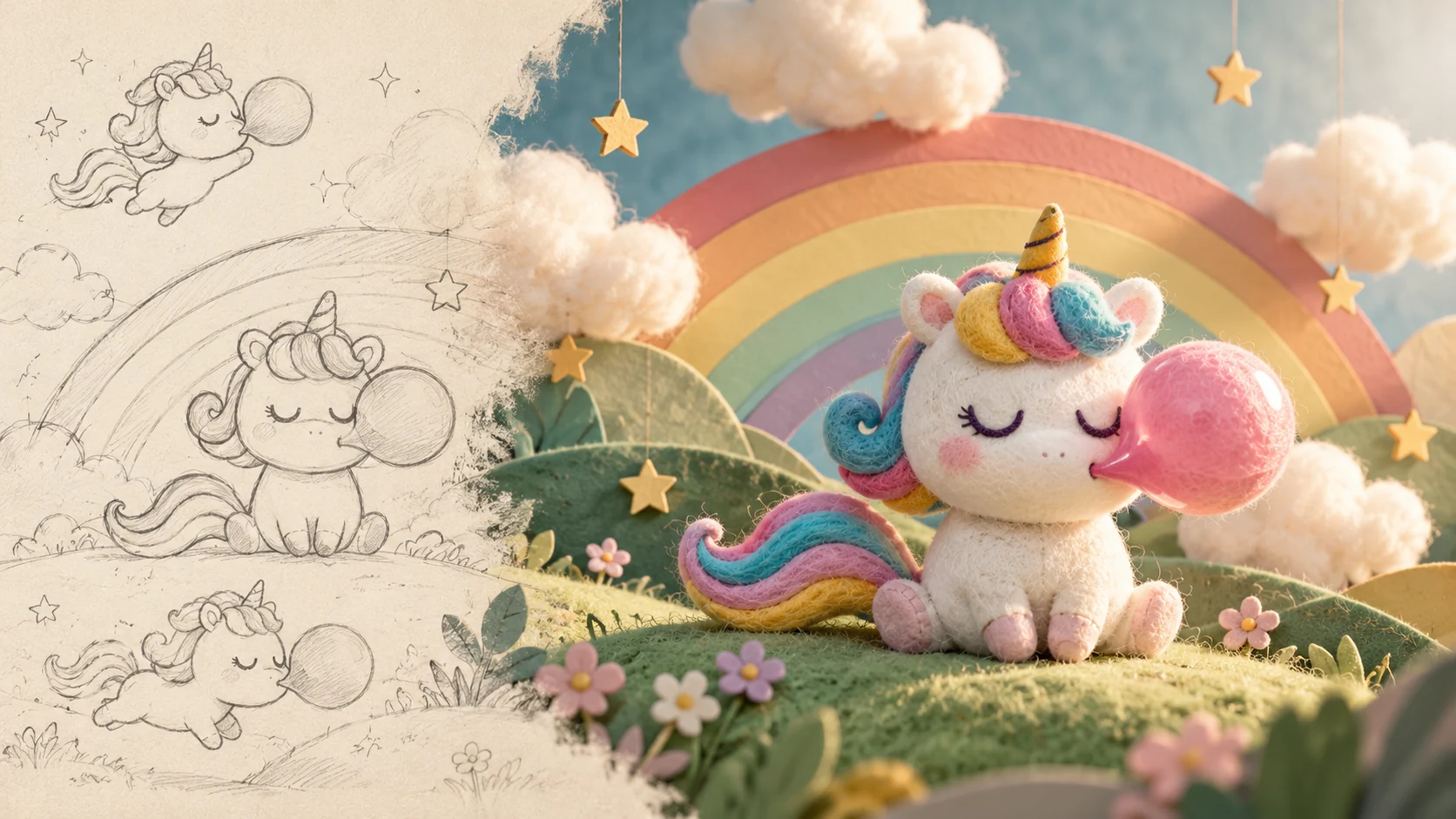 babycorn editorial concept: sketch into reality