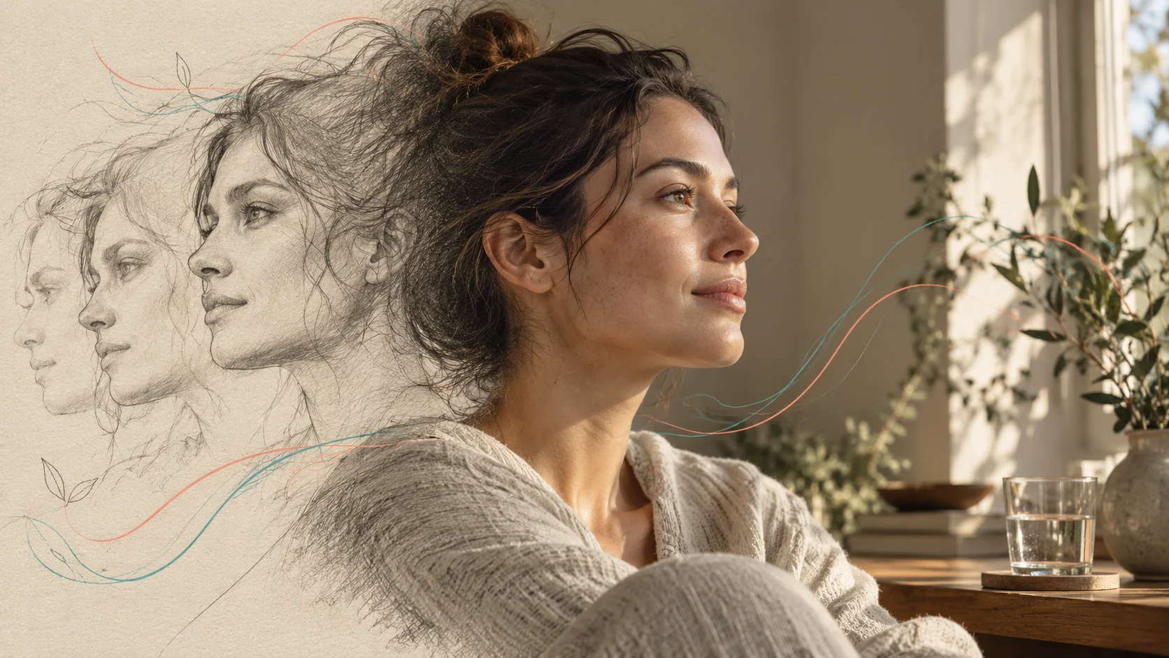 healthy ai editorial concept: sketch into reality