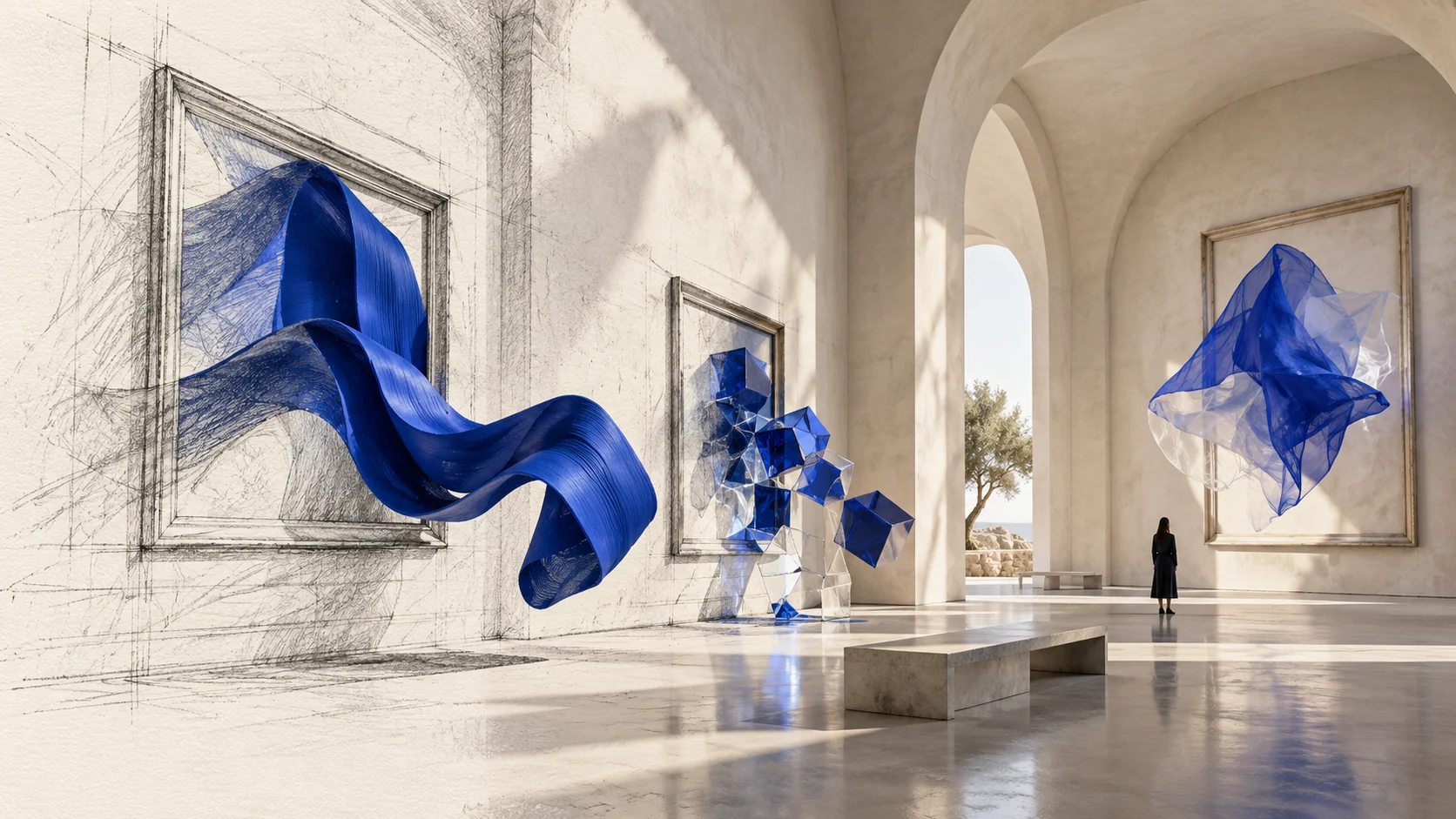 nft digital editorial concept: sketch into reality