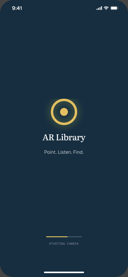 AR Library original opening screen