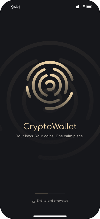 CryptoWallet original opening screen