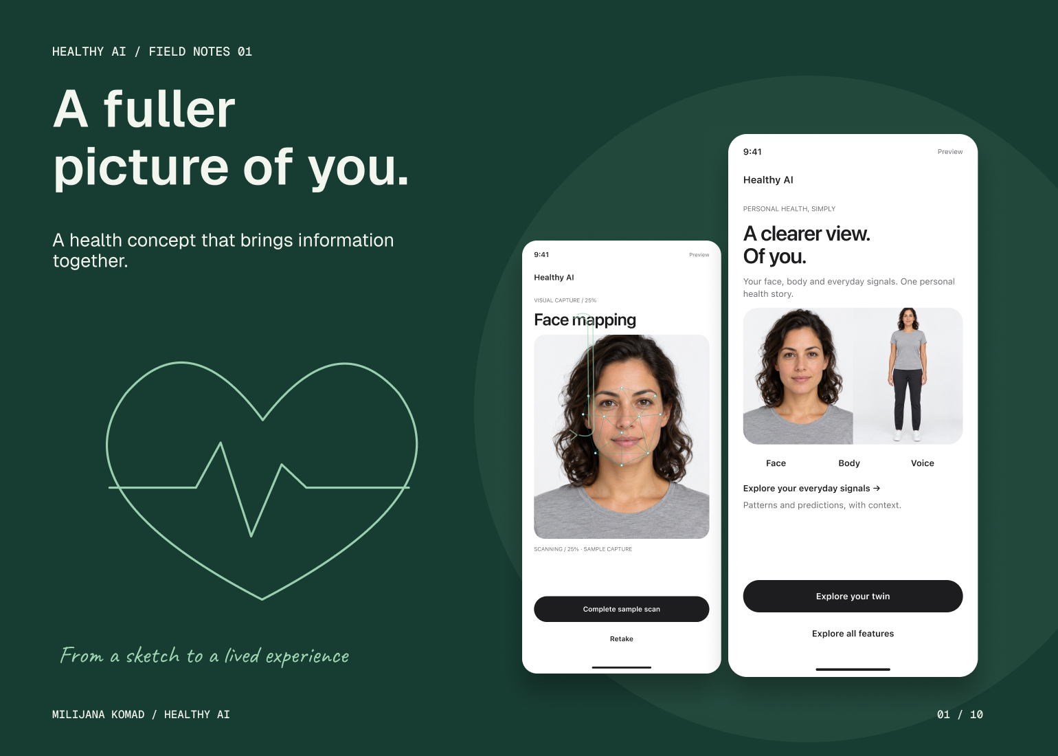 01 · A fuller picture of you. — original app screen and hand-drawn story