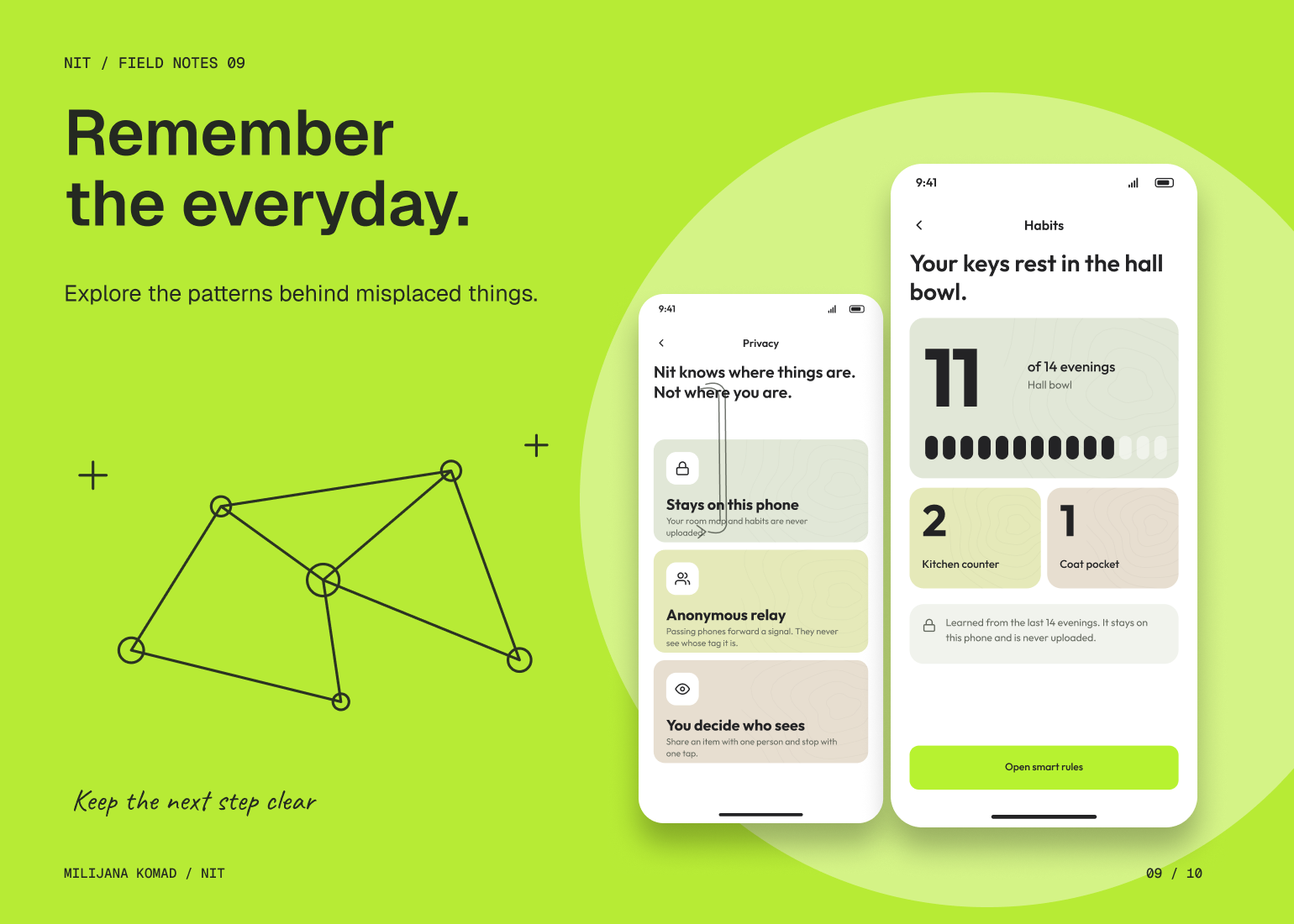 09 · Remember the everyday. — original app screen and hand-drawn story